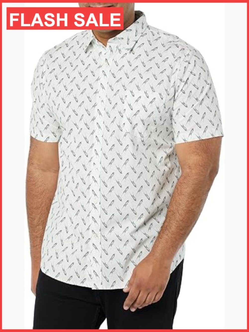 Men's Slim Fit Short Sleeve Poplin Shirt Lightweight Stretch Casual Button Up